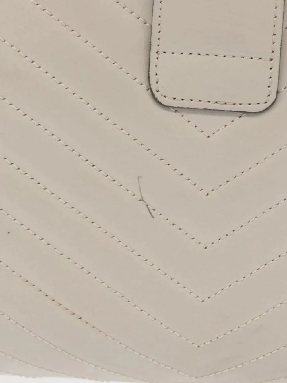 SAINT LAURENT Clutch Bag Leather White Gold Auth - Picture 12 of 14